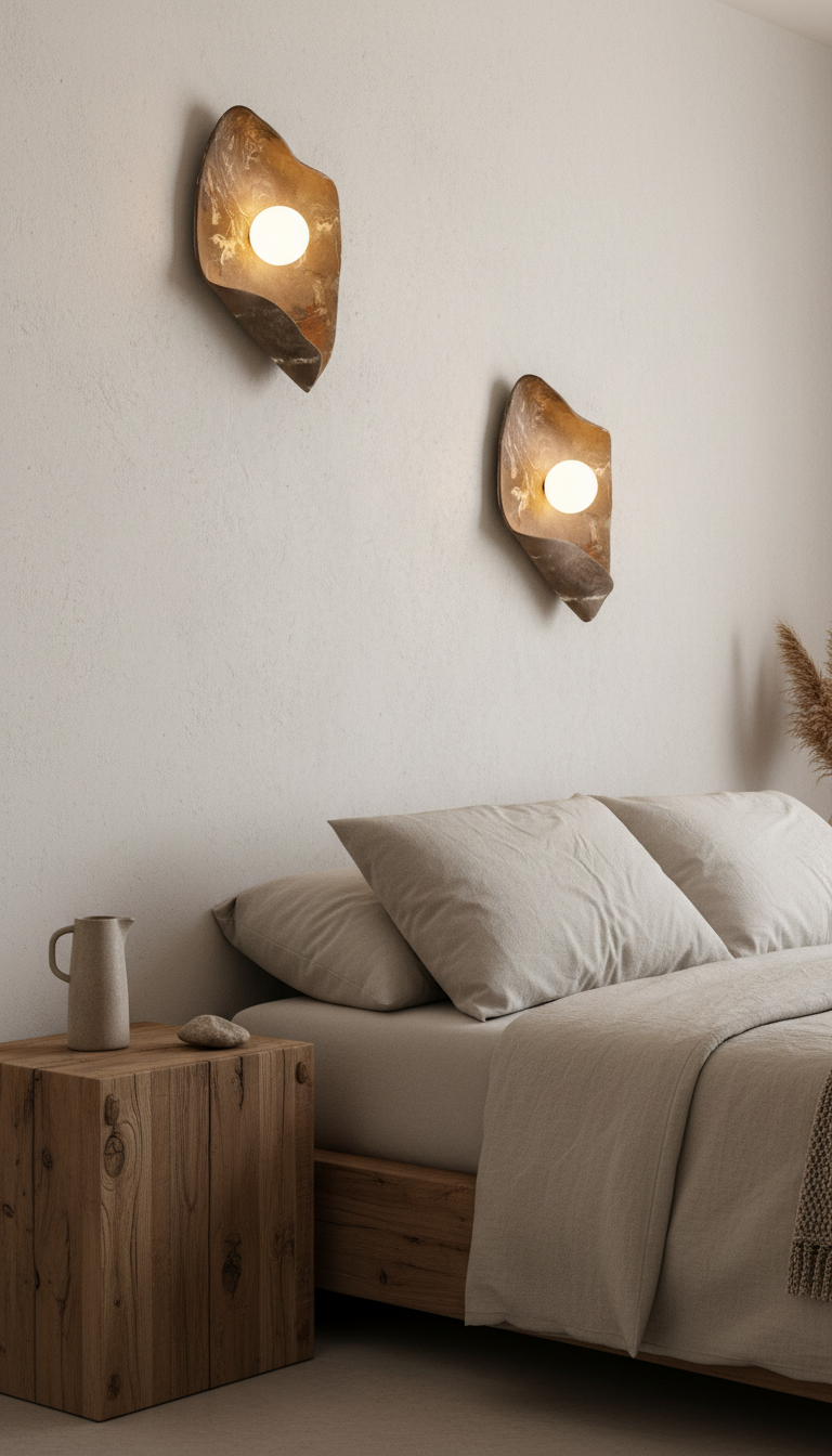 22" Wabi Sabi Handgemachte Keramik Wandlampe, Japandi Keramik Wandlampe, Badezimmer Wandleuchte, Weihnachtsgeschenk