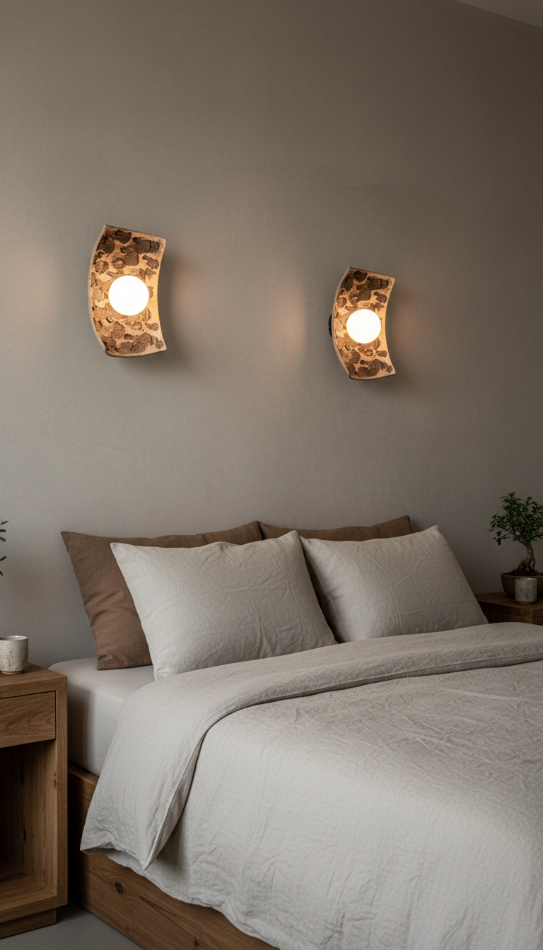 Nysa brown & black handmade ceramic wall sconce, wabi sabi stoneware – image 8