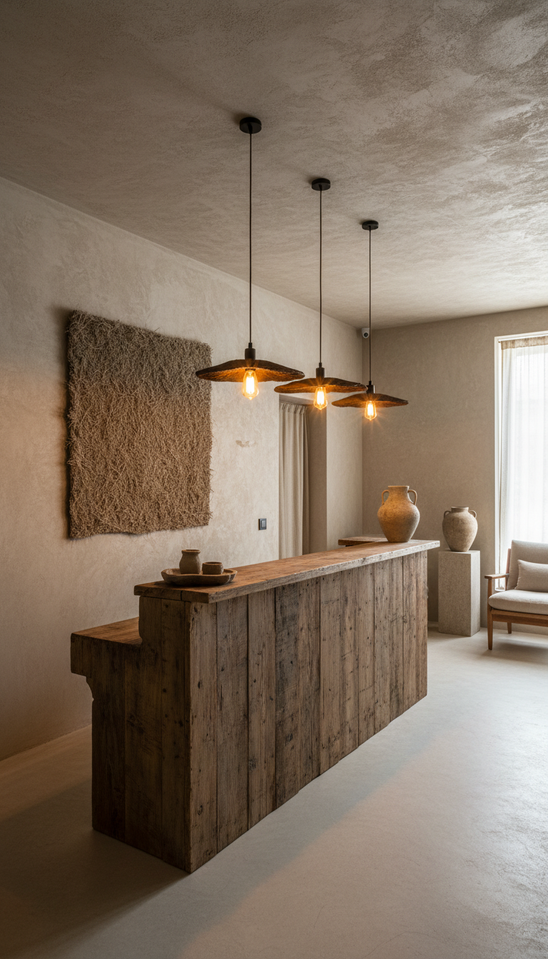 Brown Special Texture Handmade Wabi Sabi Stoneware Ceramic Pendant Light