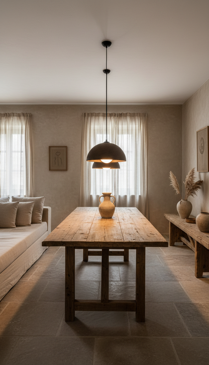 Brown Special Texture Handmade Wabi Sabi Stoneware Ceramic Pendant Light