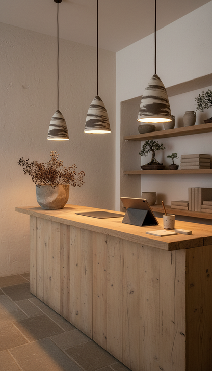 Beige Brown Conical Ceramic Chandelier