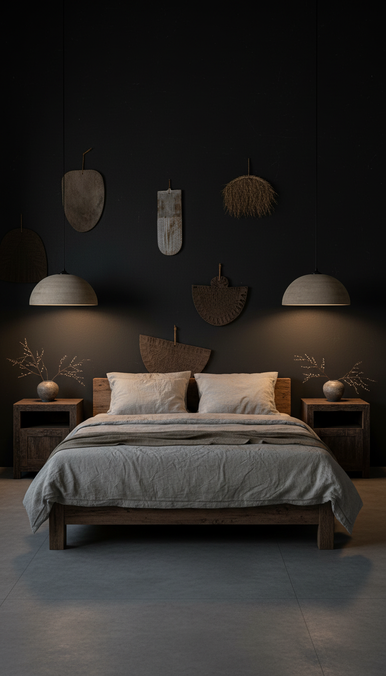 Nova dark grey handmade ceramic pendant light, wabi sabi stoneware – image 4