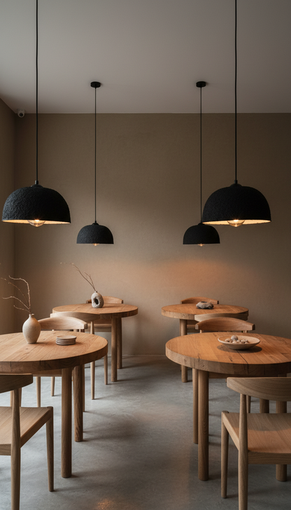 Black Ceramic Pendant Light , Pottery Ceramic Pendant Light