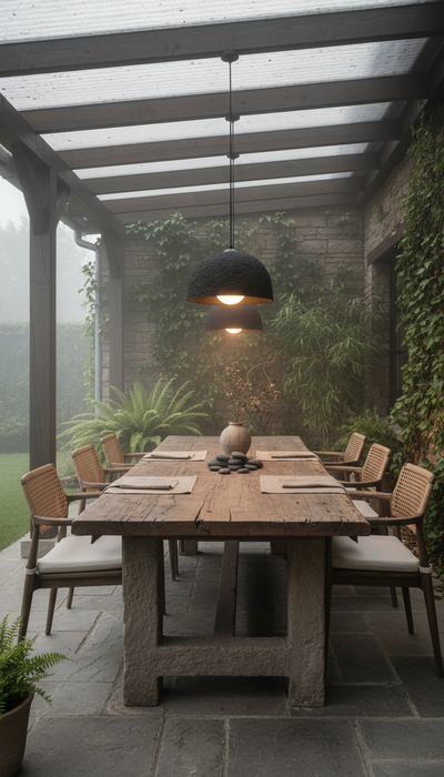 Black Ceramic Pendant Light , Pottery Ceramic Pendant Light