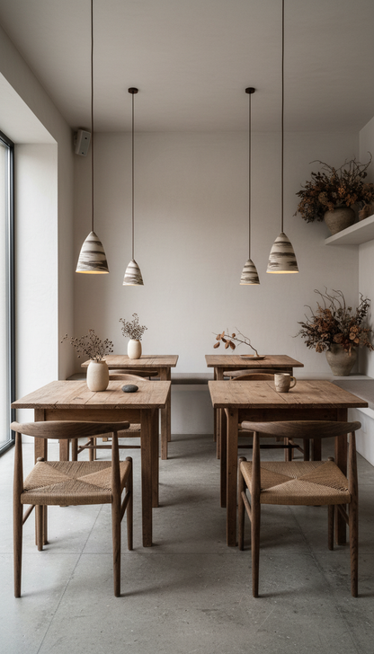 Beige Brown Conical Ceramic Chandelier