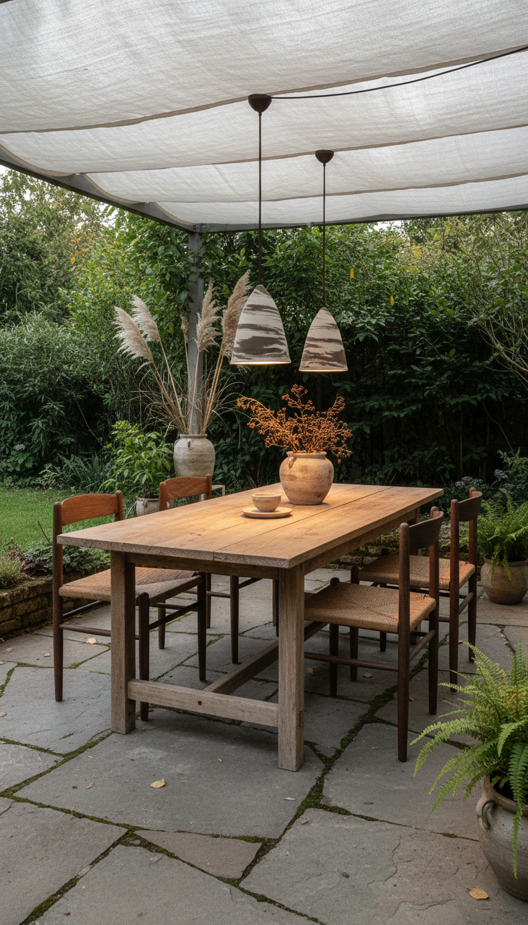 Beige Brown Conical Ceramic Chandelier