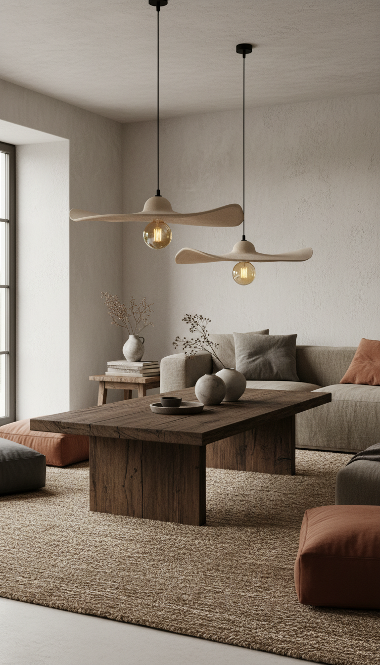 Cyrena white handmade ceramic pendant light, wabi sabi stoneware – image 4