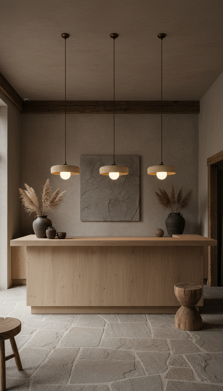 Nivera beige handmade ceramic pendant light, wabi sabi stoneware – image 12