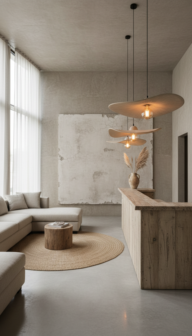 Beige Handmade Modern Pendant Ceramic