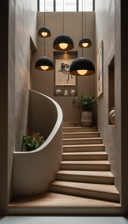 Black Ceramic Pendant Light , Pottery Ceramic Pendant Light