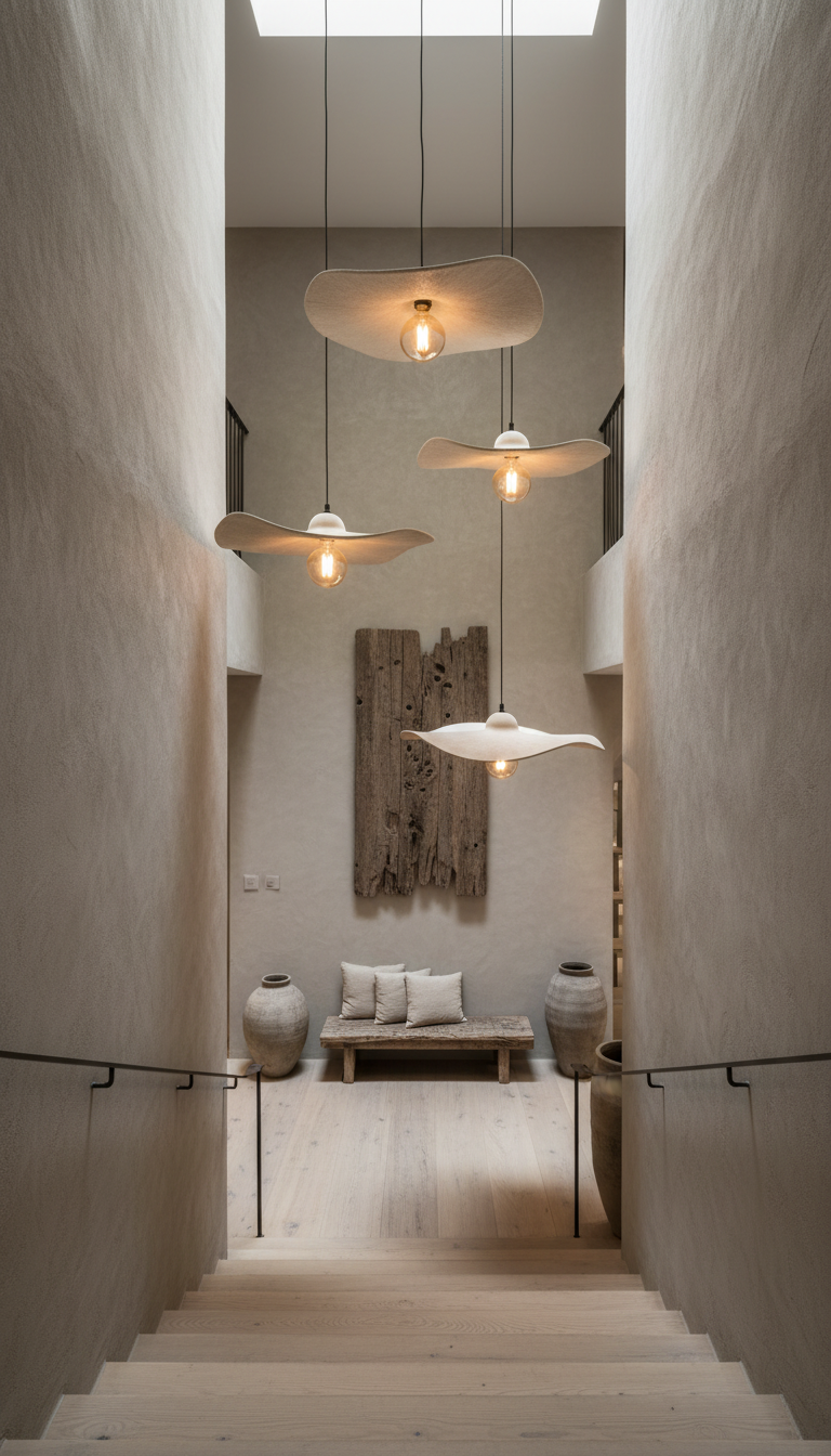 Cyrena white handmade ceramic pendant light, wabi sabi stoneware – image 8