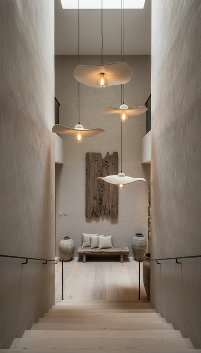Beige Handmade Modern Pendant Ceramic