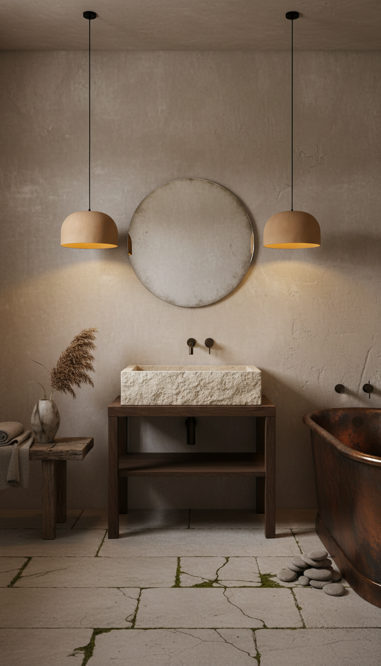 Powder Color Special Texture Handmade Wabi Sabi Stoneware Ceramic Pendant Light