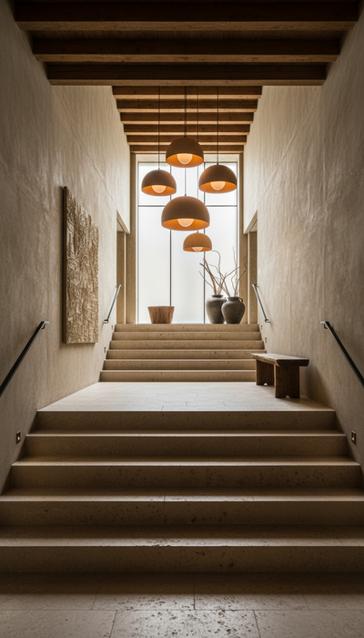 Sand Yellow Special Texture Handmade Wabi Sabi Stoneware Ceramic Pendant Light