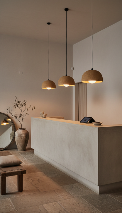 Yellow Special Texture Handmade Wabi Sabi Stoneware Ceramic Pendant Light