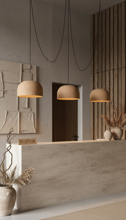 Powder Color Special Texture Handmade Wabi Sabi Stoneware Ceramic Pendant Light