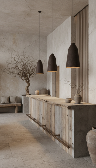 Wabi Sabi Long Handmade Ceramic Pendant Chandelier, Natural Textured Ceramic Lamp, Kitchen Island Chandelier