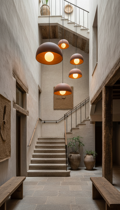 Large Size Terracotta Handmade Ceramic Pendant Chandelier