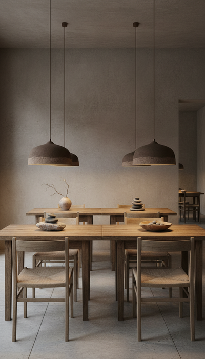 Wabi Sabi Natural Textured Handmade Ceramic Pendant Chandelier, Pendant Light, Kitchen Island Pendant Lamp