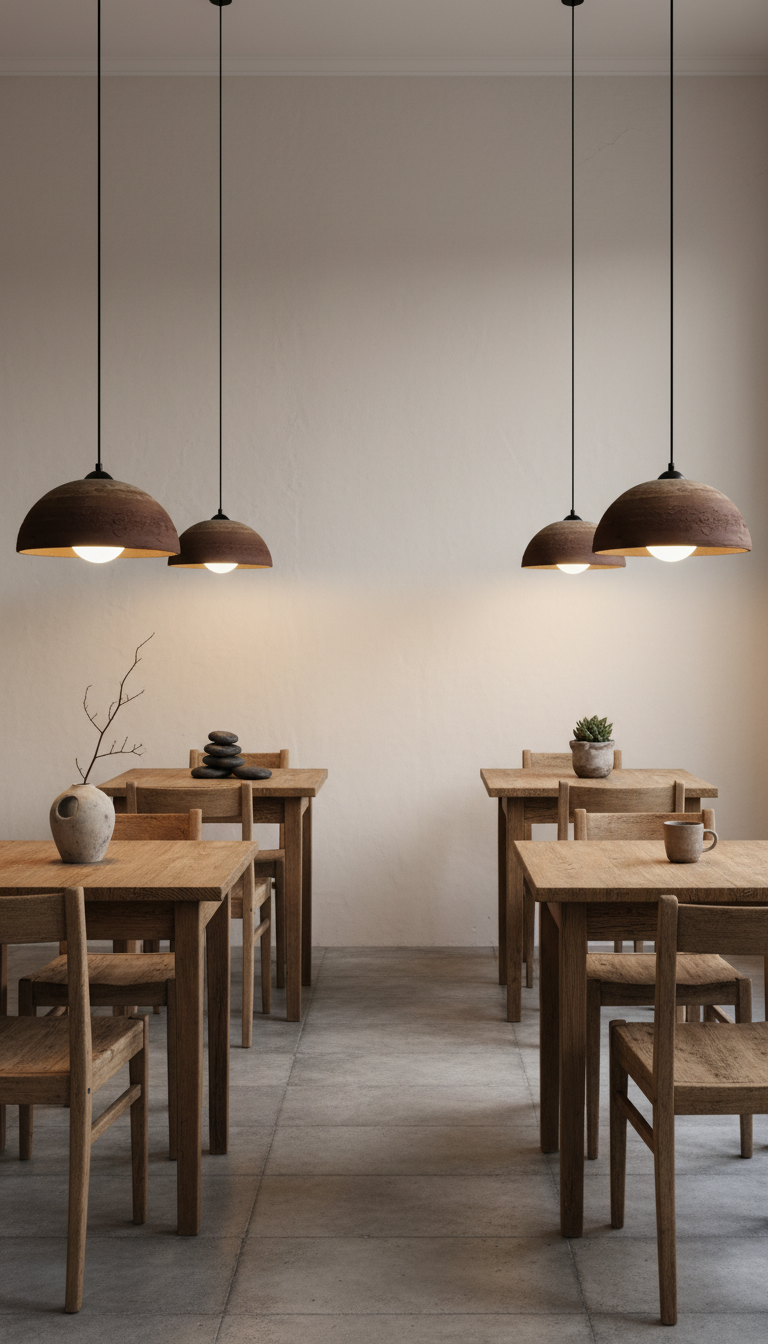 Terracotta Special Texture Handmade Wabi Sabi Stoneware Ceramic Pendant Light