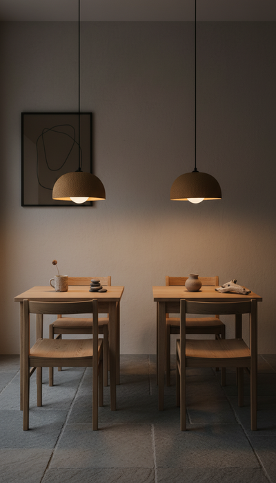 Sand Yellow Special Texture Handmade Wabi Sabi Stoneware Ceramic Pendant Light