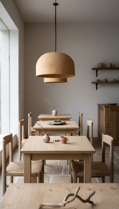 Powder Color Special Texture Handmade Wabi Sabi Stoneware Ceramic Pendant Light