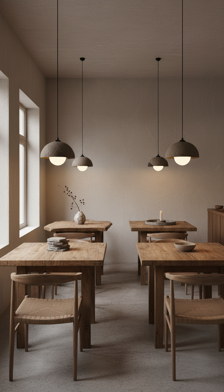 Beige, besondere Textur, handgefertigte Wabi Sabi Steingut Keramik Pendelleuchte