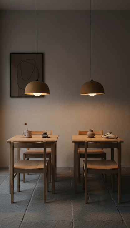 Yellow Special Texture Handmade Wabi Sabi Stoneware Ceramic Pendant Light