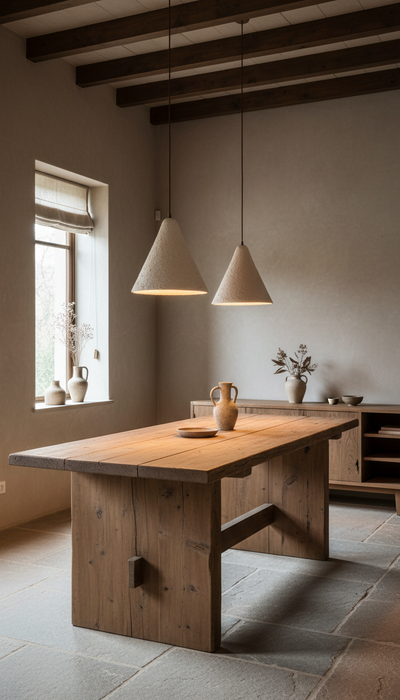 Big Wabi Sabi White Handmade Ceramic Pendant Lamp, Japandi Pendant Light, Gothic Ceilling Lamp, Home Decore Gift