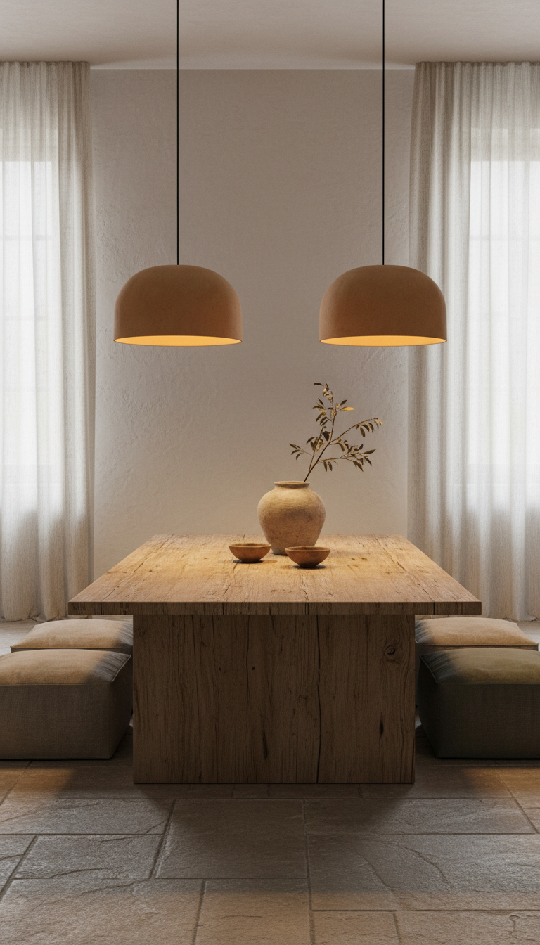 Powder Color Special Texture Handmade Wabi Sabi Stoneware Ceramic Pendant Light