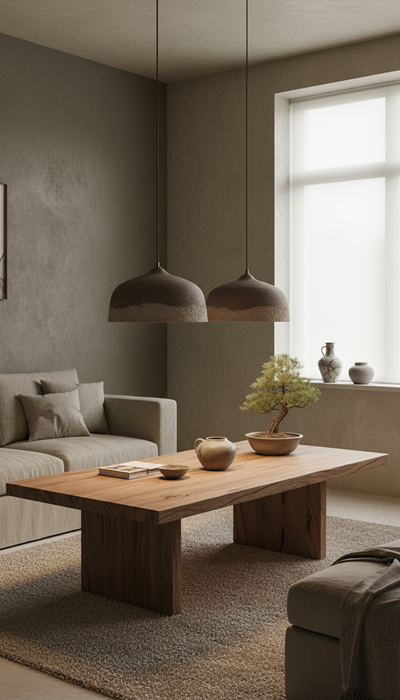 Wabi Sabi Natural Textured Handmade Ceramic Pendant Chandelier, Pendant Light, Kitchen Island Pendant Lamp