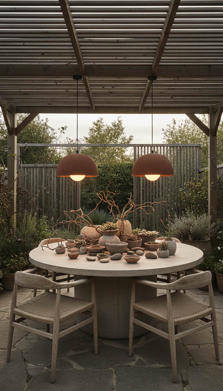 Terracotta Color Handmade Ceramic Pendant Chandelier, Wabi Sabi Ceramic Lamp, Home Gift Lamp