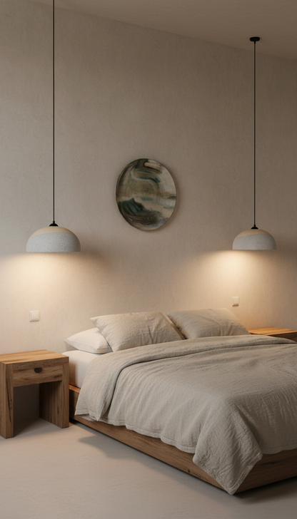 Blue Special Texture Handmade Wabi Sabi Stoneware Ceramic Pendant Light