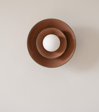 Modern Terracota Wall Sconce, Handmade Ceramic Wall Lamp, Wabi Sabi Ceramic Wall Light,