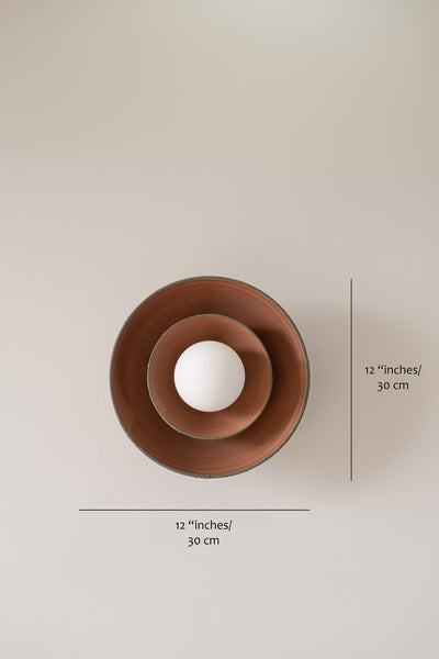 Modern Terracota Wall Sconce, Handmade Ceramic Wall Lamp, Wabi Sabi Ceramic Wall Light,