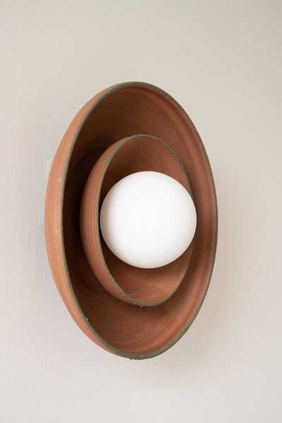 Modern Terracota Wall Sconce, Handmade Ceramic Wall Lamp, Wabi Sabi Ceramic Wall Light,