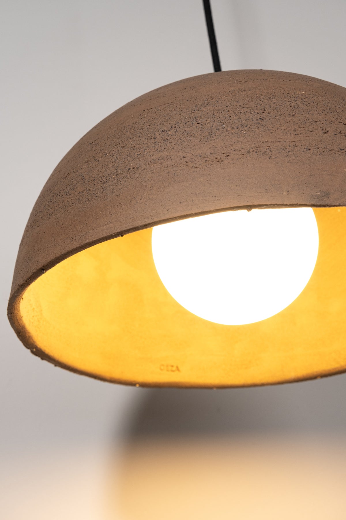 Kairi brown handmade ceramic pendant light, wabi sabi stoneware – image 6