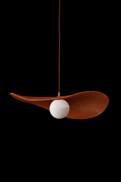 Terracotta 19 inc Handmade Ceramic Wabi Sabi Pendant Light, Rustic Ceilling Lamp, Bedroom Pendant Lamp, Home Gift