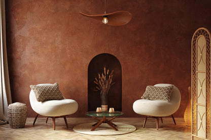 Terrakotta 19 Inc. Handgemachte Keramik Wabi Sabi Pendelleuchte, Rustikale Deckenlampe, Schlafzimmer Pendellampe, Wohngeschenk