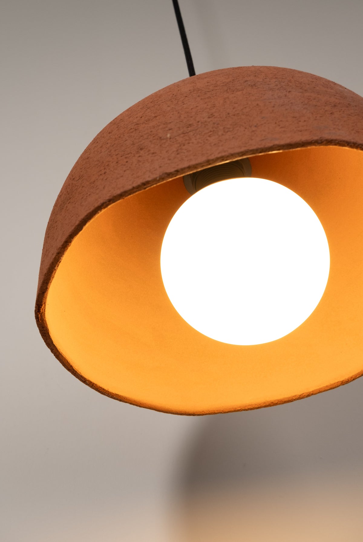Minara terracotta handmade ceramic pendant light, wabi sabi stoneware – image 14