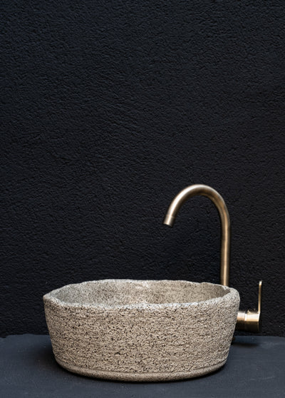 Wabi Sabi Handmade Ceramic Washbasin, Natural Textured Washbasin, Farmhouse Sink - Geza Ceramic Studio