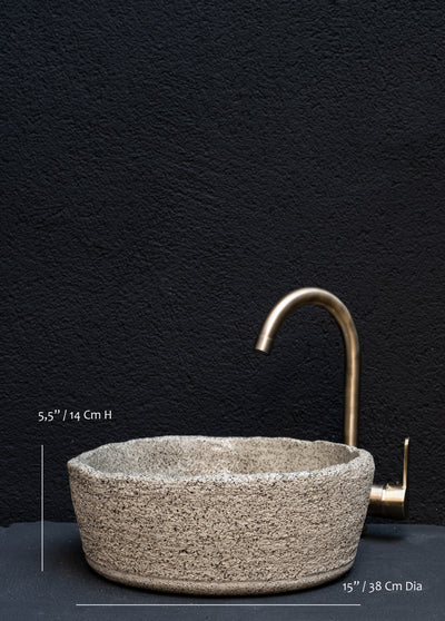 Wabi Sabi Handmade Ceramic Washbasin, Natural Textured Washbasin, Farmhouse Sink - Geza Ceramic Studio