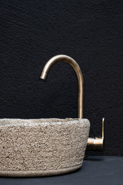 Wabi Sabi Handmade Ceramic Washbasin, Natural Textured Washbasin, Farmhouse Sink - Geza Ceramic Studio