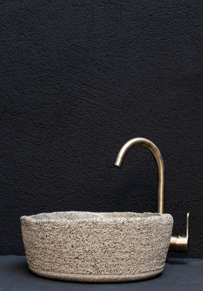 Wabi Sabi Handmade Ceramic Washbasin, Natural Textured Washbasin, Farmhouse Sink - Geza Ceramic Studio