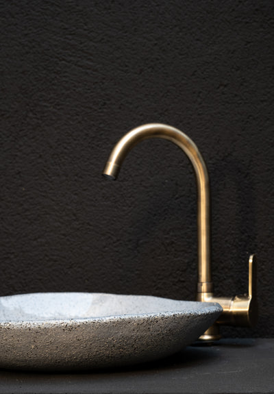 Wabi Sabi Blue Handmade Ceramic Washbasin, Natural Textured Washbasin, Farmhouse Sink - Geza Ceramic Studio