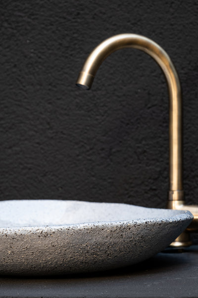 Wabi Sabi Blue Handmade Ceramic Washbasin, Natural Textured Washbasin, Farmhouse Sink - Geza Ceramic Studio