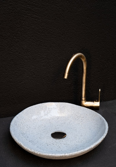 Wabi Sabi Blue Handmade Ceramic Washbasin, Natural Textured Washbasin, Farmhouse Sink - Geza Ceramic Studio