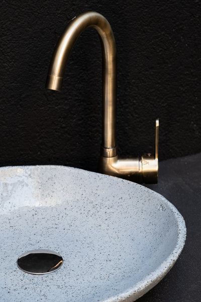 Wabi Sabi Blue Handmade Ceramic Washbasin, Natural Textured Washbasin, Farmhouse Sink - Geza Ceramic Studio