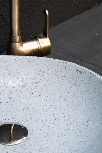 Wabi Sabi Blue Handmade Ceramic Washbasin, Natural Textured Washbasin, Farmhouse Sink - Geza Ceramic Studio