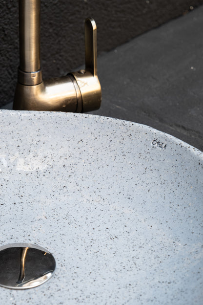 Wabi Sabi Blue Handmade Ceramic Washbasin, Natural Textured Washbasin, Farmhouse Sink